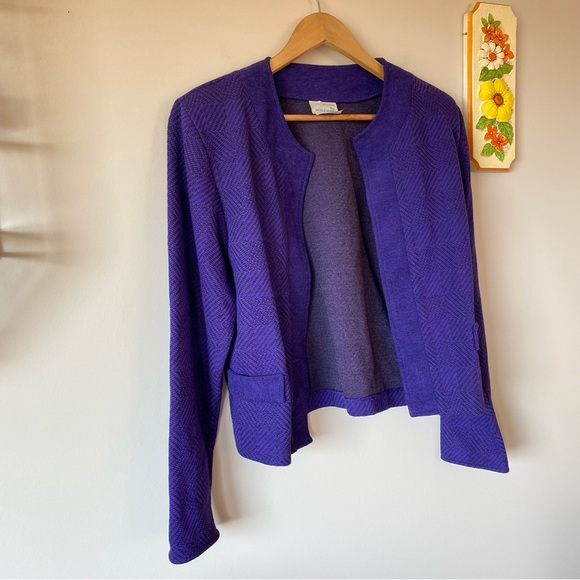 Vintage Purple Jacket Open Blazer - Picture 4 of 6